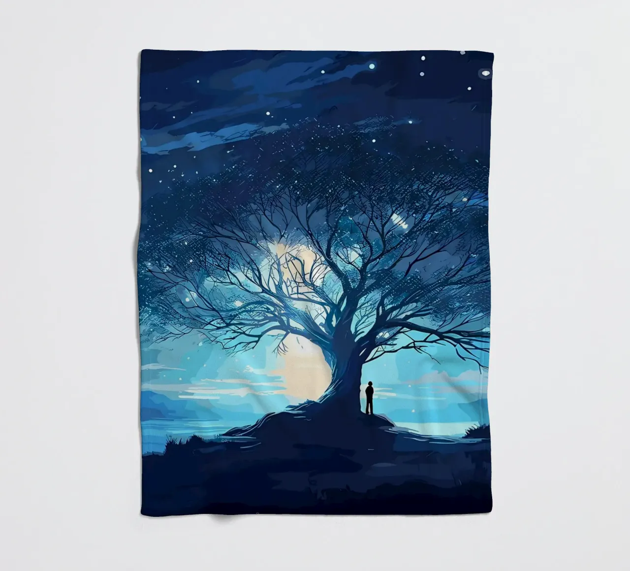albero notte stelle coperta in pile da Jennifer R Spyhalski