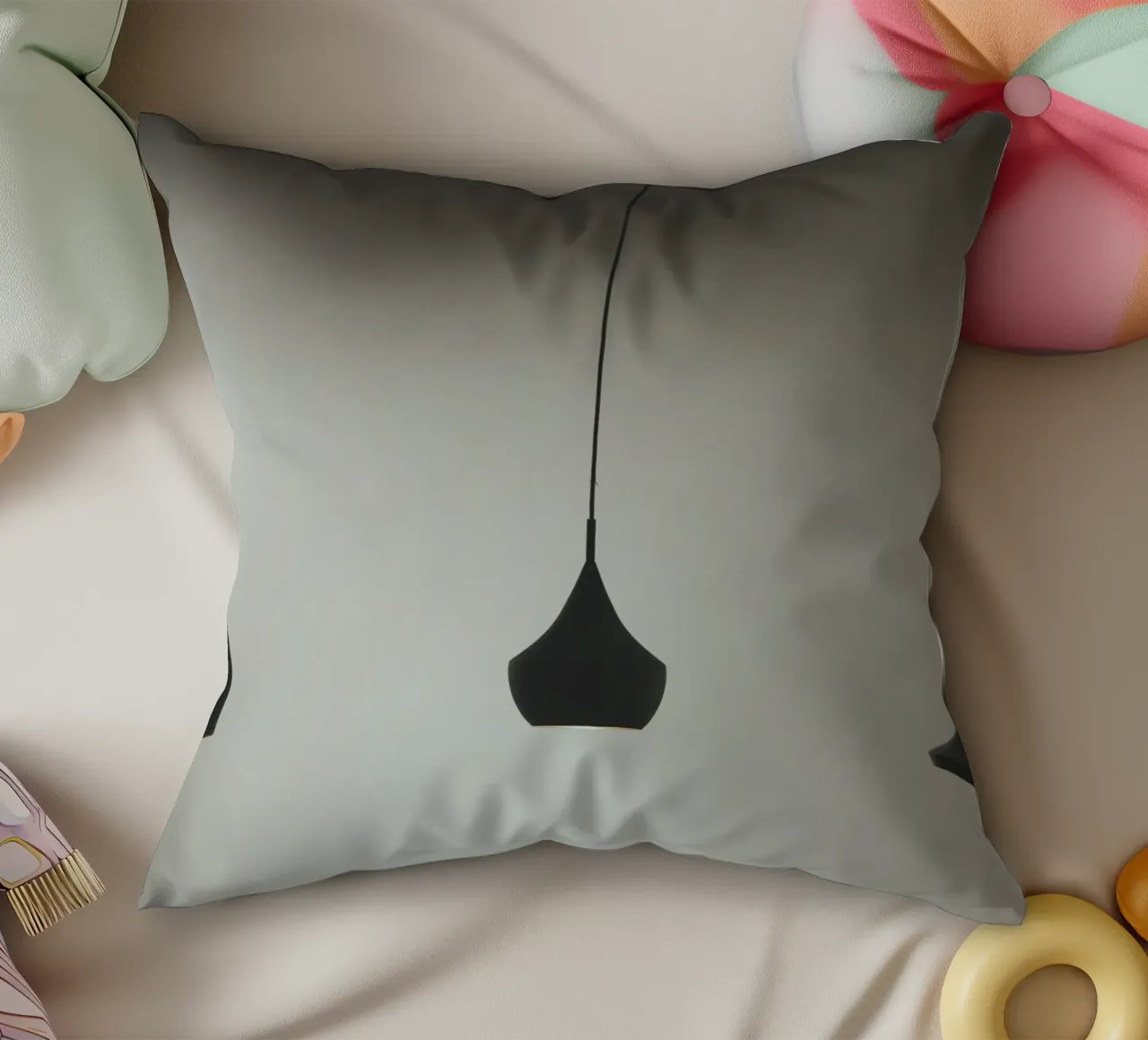 tre lampade a sospensione cuscino da pastel color shape
