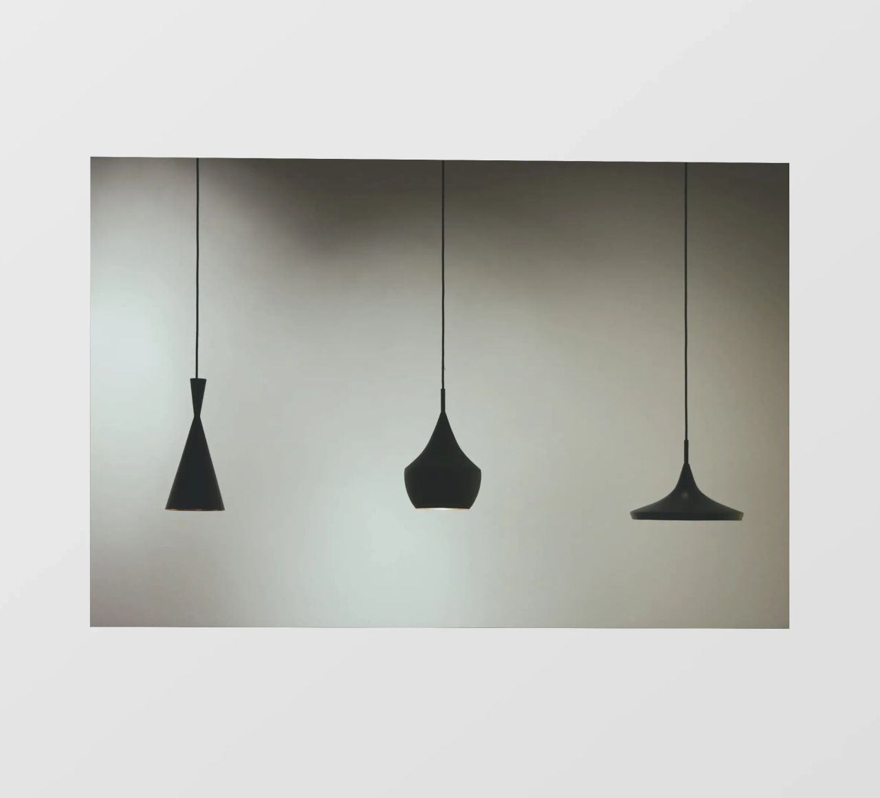 tre lampade a sospensione pellicola backlit da pastel color shape