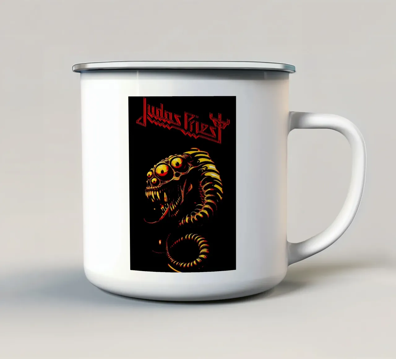 Le groupe Judas Priest mug en émail de vanhesling
