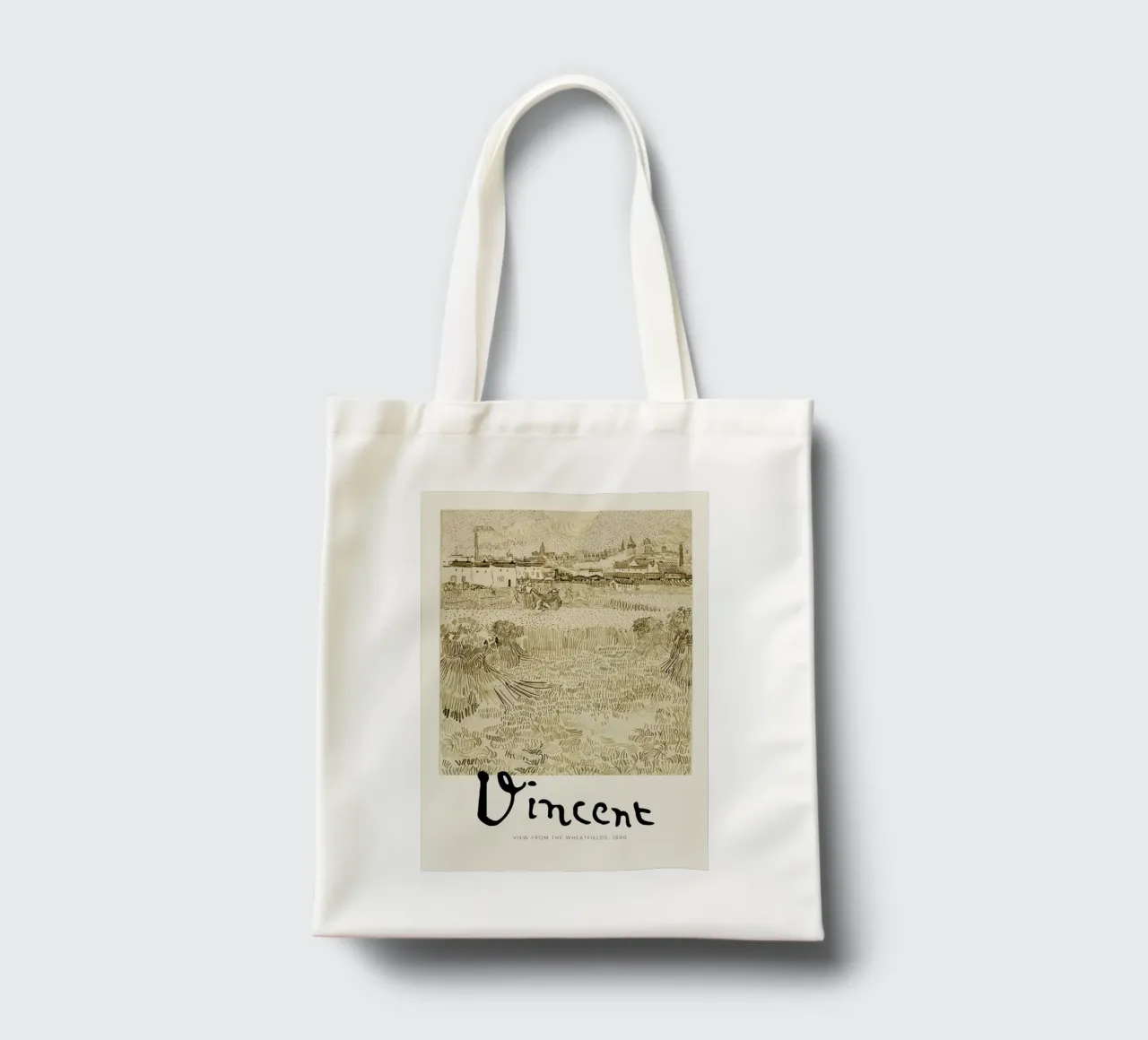 Signed, Vincent – View from the Wheatfields borsa in juta da Vintage by JUNIQE
