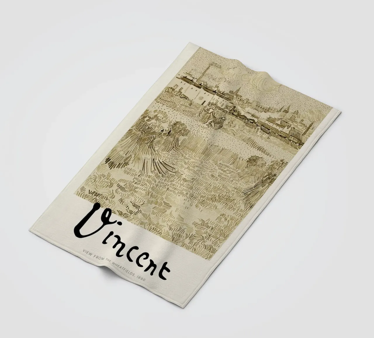 Signed, Vincent – View from the Wheatfields coperta in pile da Vintage by JUNIQE