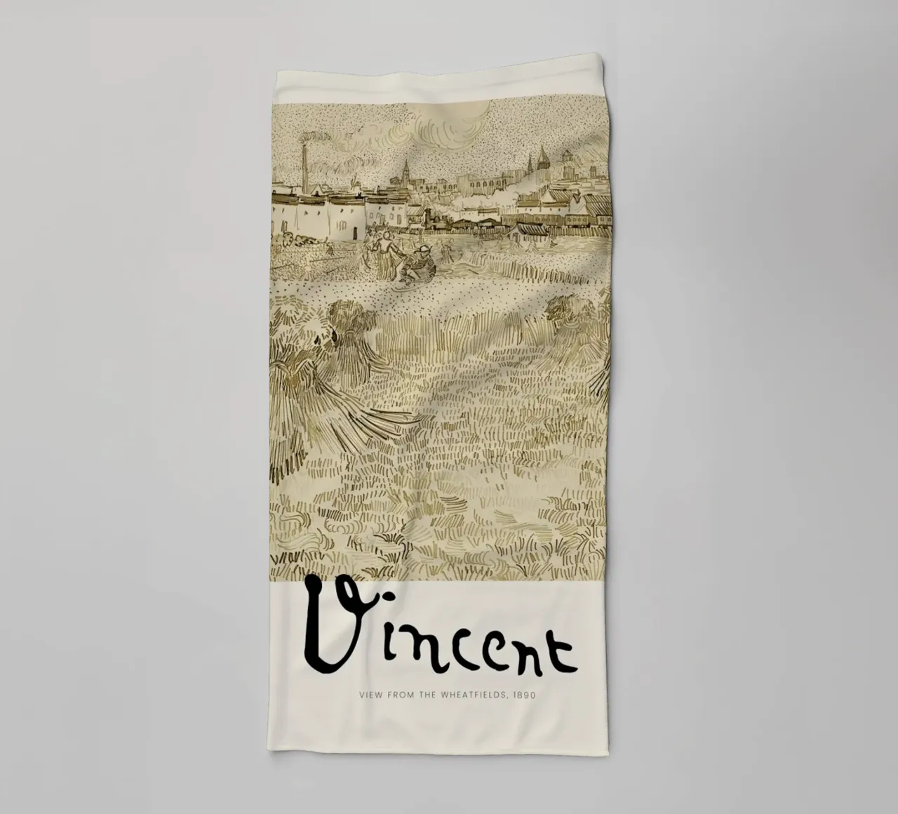 Signed, Vincent – View from the Wheatfields asciugamano da bagno da Vintage by JUNIQE