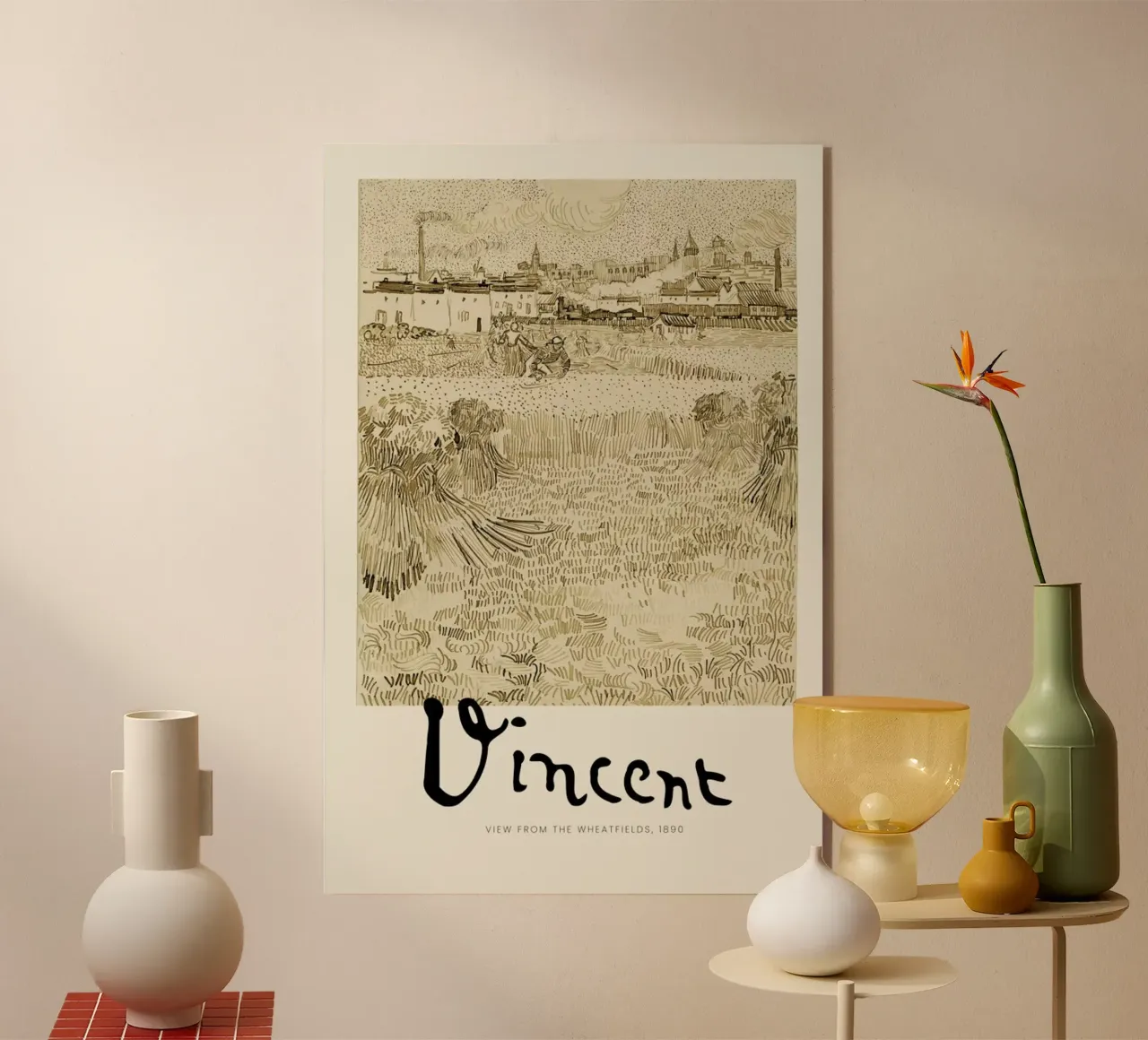 Signed, Vincent – View from the Wheatfields plexiglass da Vintage by JUNIQE