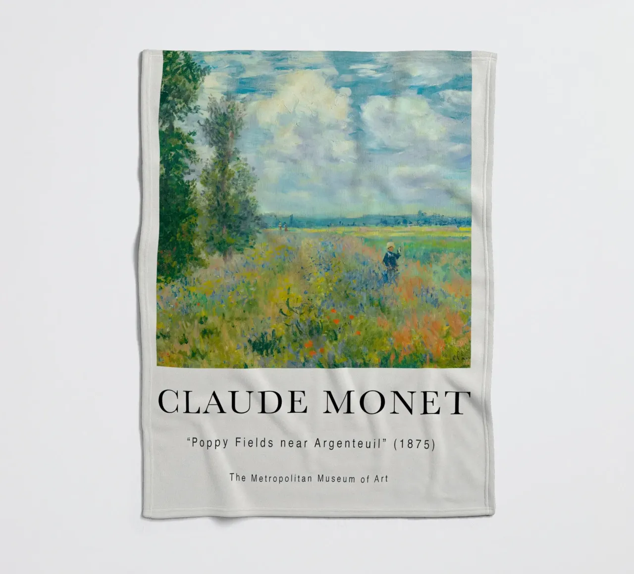 Monet Champs de coquelicots près d'Argenteuil 1875 plaid polaire de Jam Poster