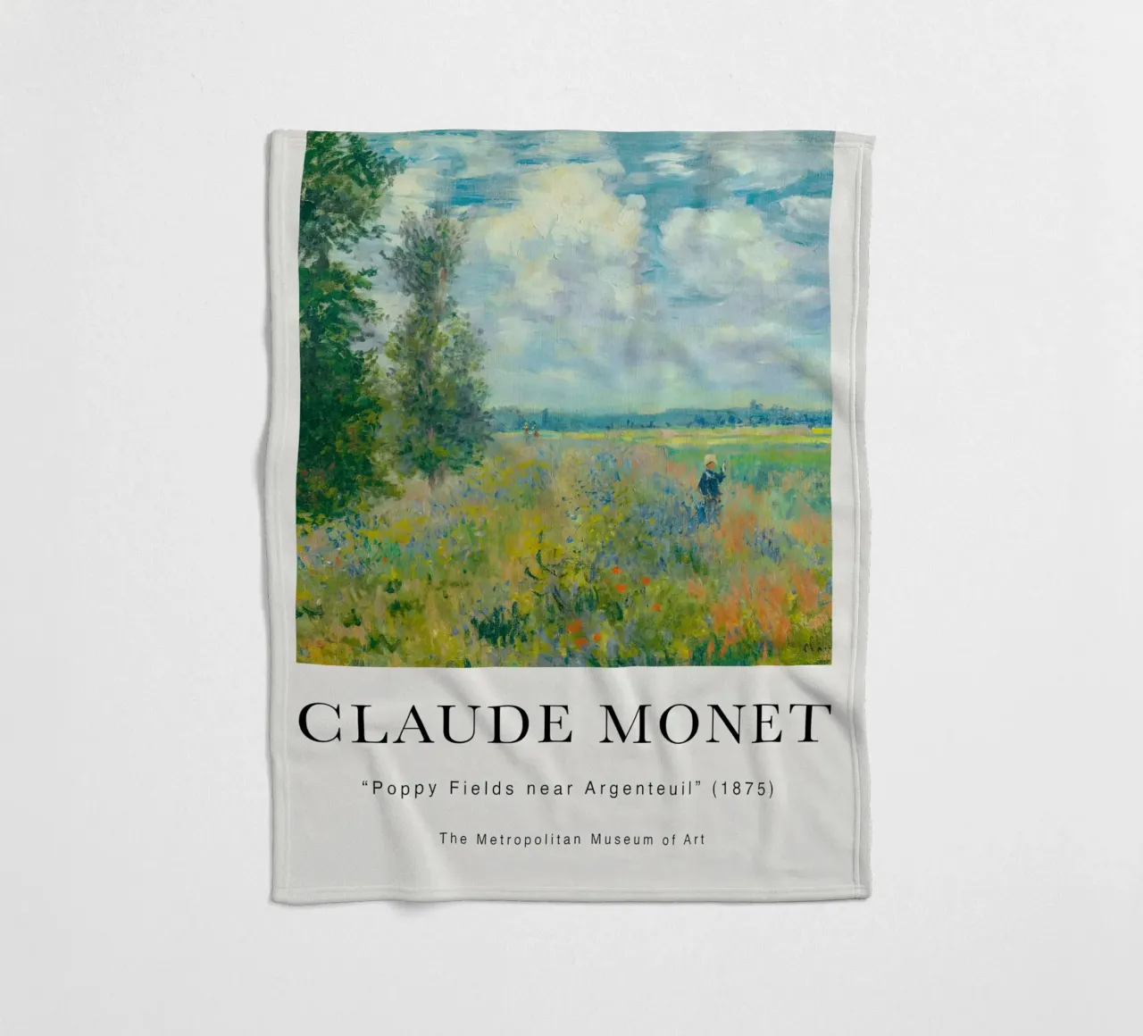 Monet Champs de coquelicots près d'Argenteuil 1875 plaid polaire de Jam Poster