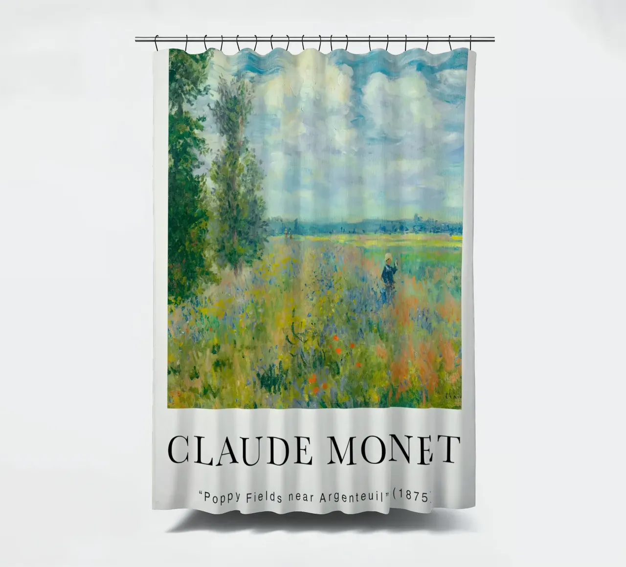 Monet Poppy Fields near Argenteuil 1875 shower curtain by Jam Poster