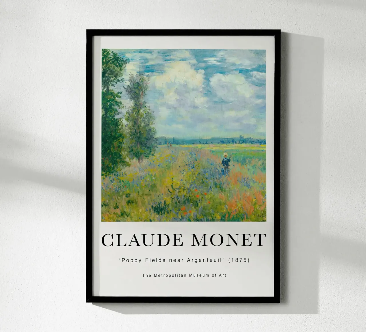 Monet Poppy Fields near Argenteuil 1875 poster with plastic frame by Jam Poster