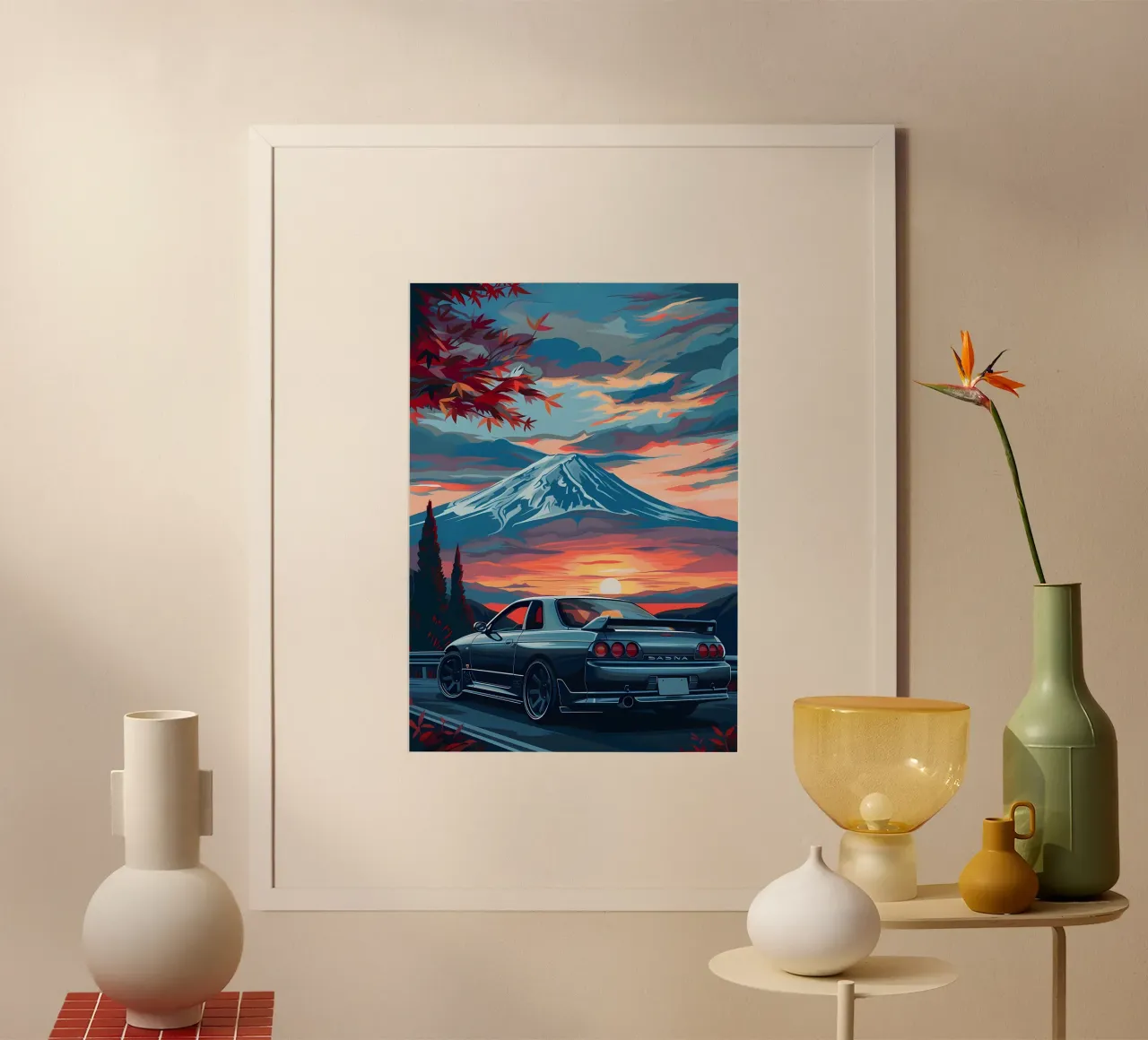 auto sportive da corsa poster con telaio in plastica da MountainShop