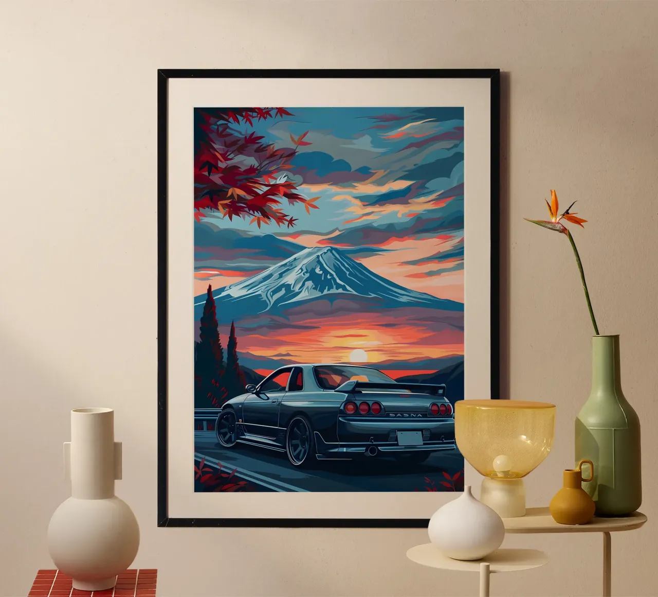 auto sportive da corsa poster con telaio in plastica da MountainShop