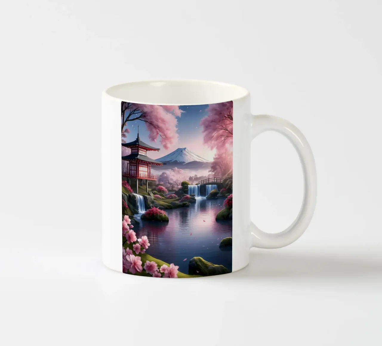 montagna dei ciliegi in fiore tazza in ceramica da MountainShop