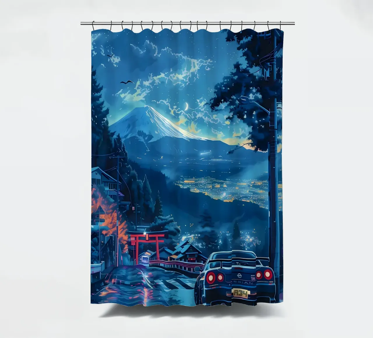 car mountain shower curtain by MountainShop