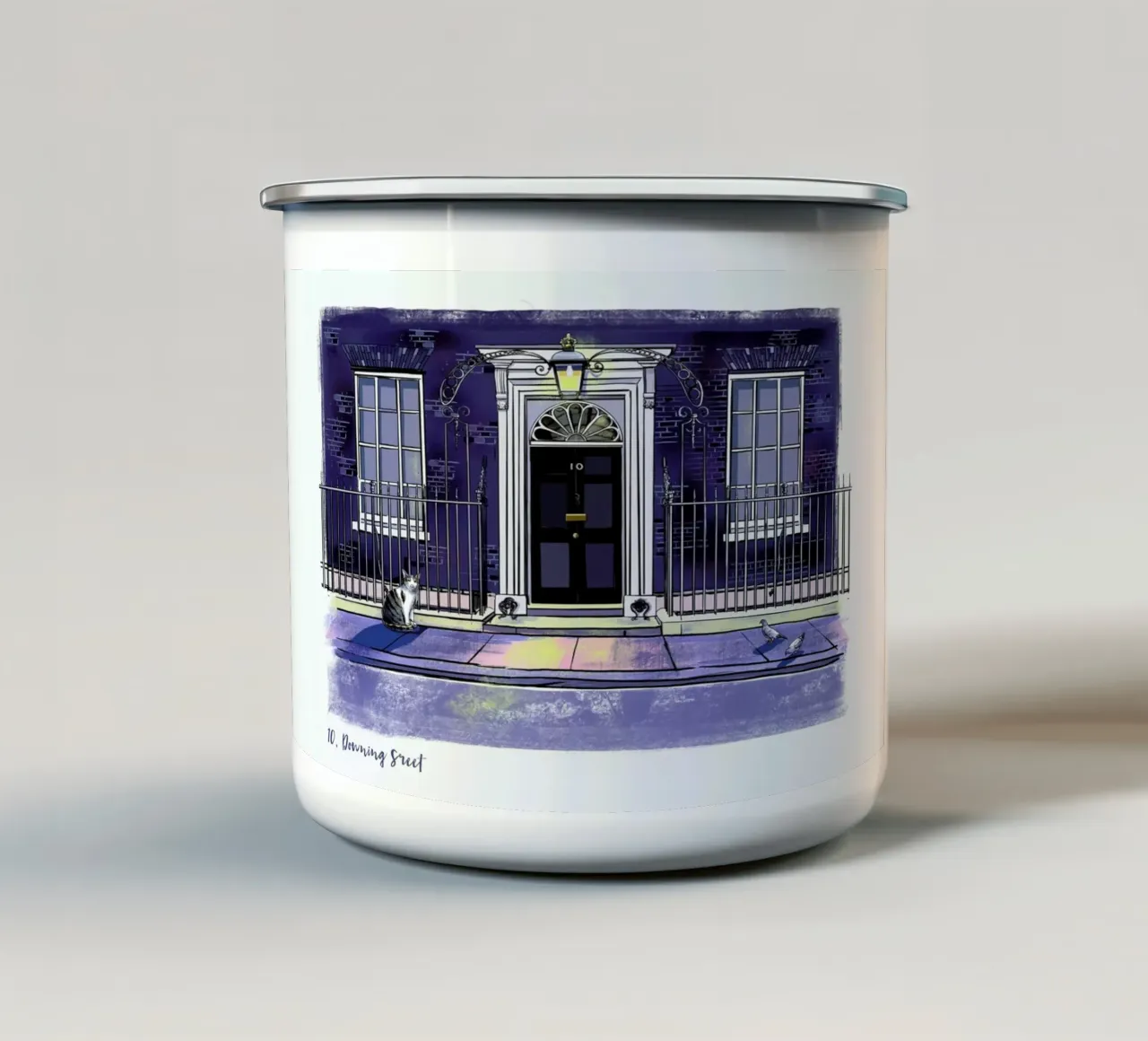 London No.10 Downing St tazza in smalto da Rocket68