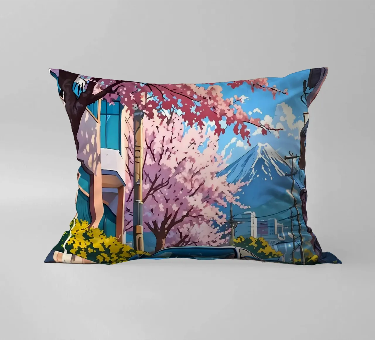 montagna dei ciliegi in fiore cuscino da MountainShop
