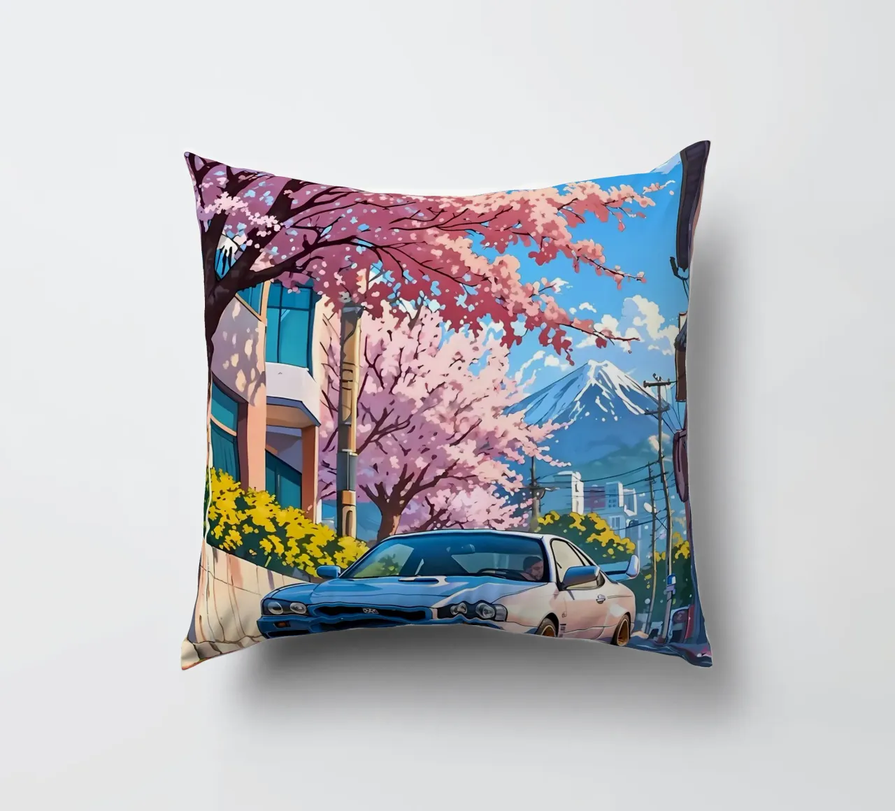 montagna dei ciliegi in fiore cuscino da MountainShop
