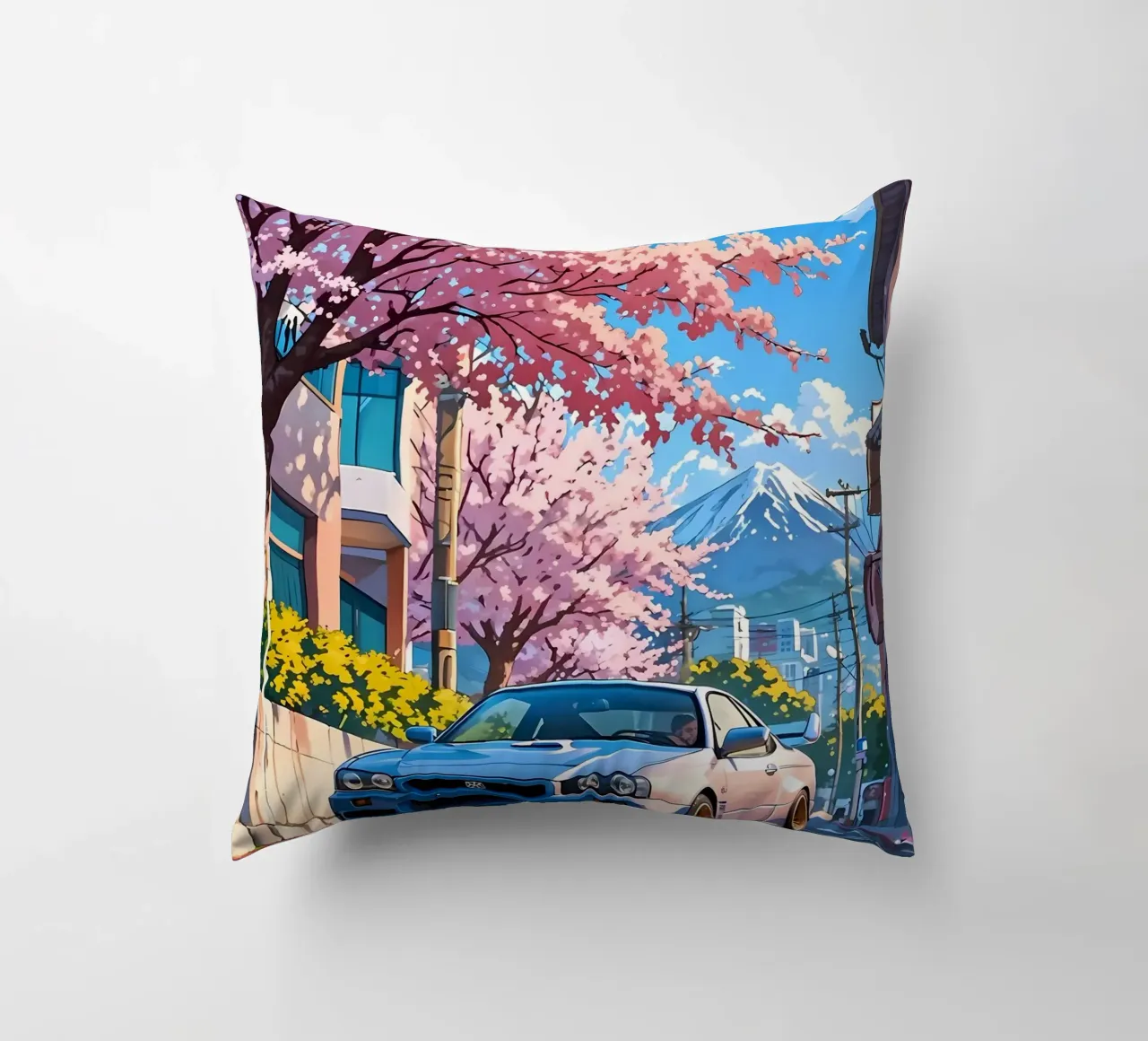 montagna dei ciliegi in fiore cuscino da MountainShop