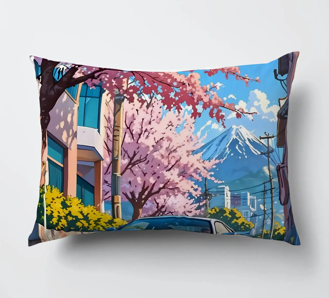 montagna dei ciliegi in fiore cuscino da MountainShop