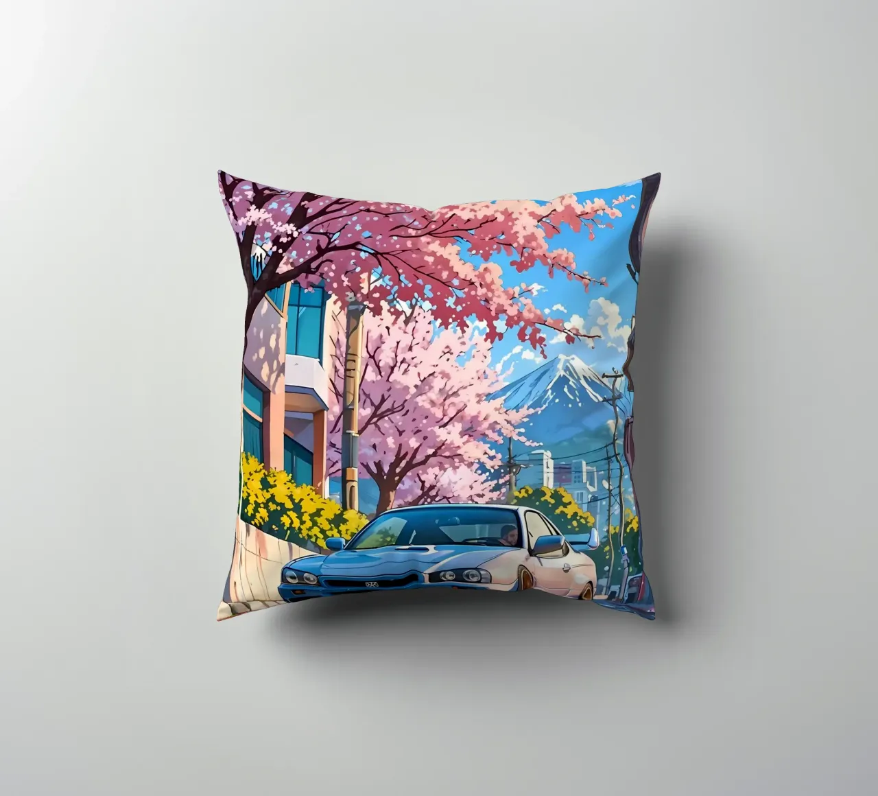 montagna dei ciliegi in fiore cuscino da MountainShop