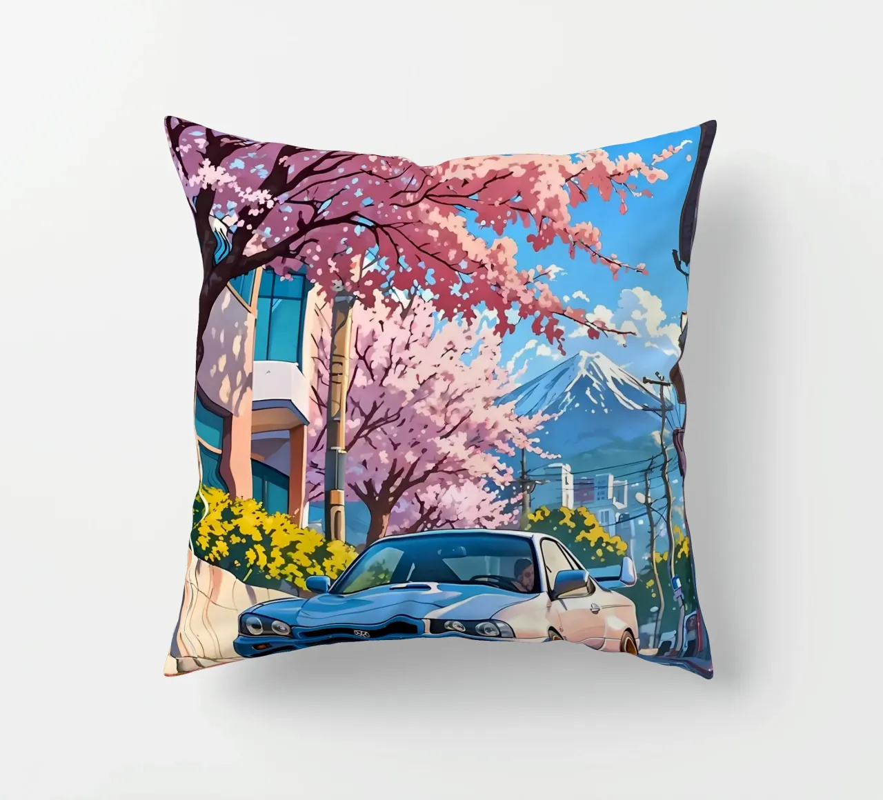 montagna dei ciliegi in fiore cuscino da MountainShop