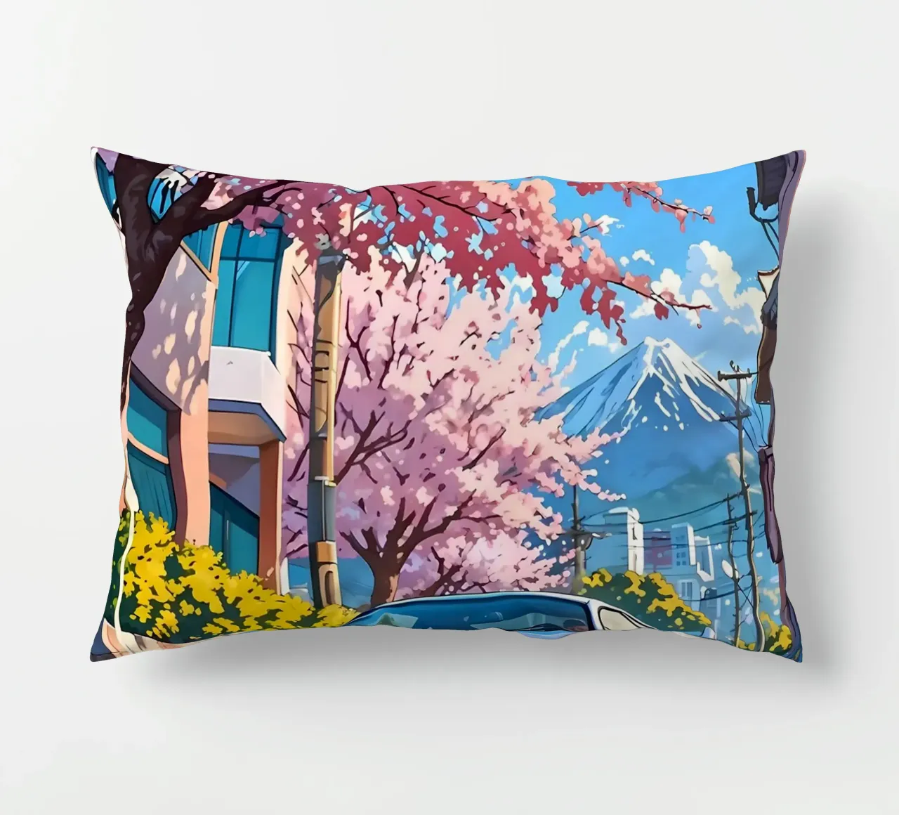 montagna dei ciliegi in fiore cuscino da MountainShop