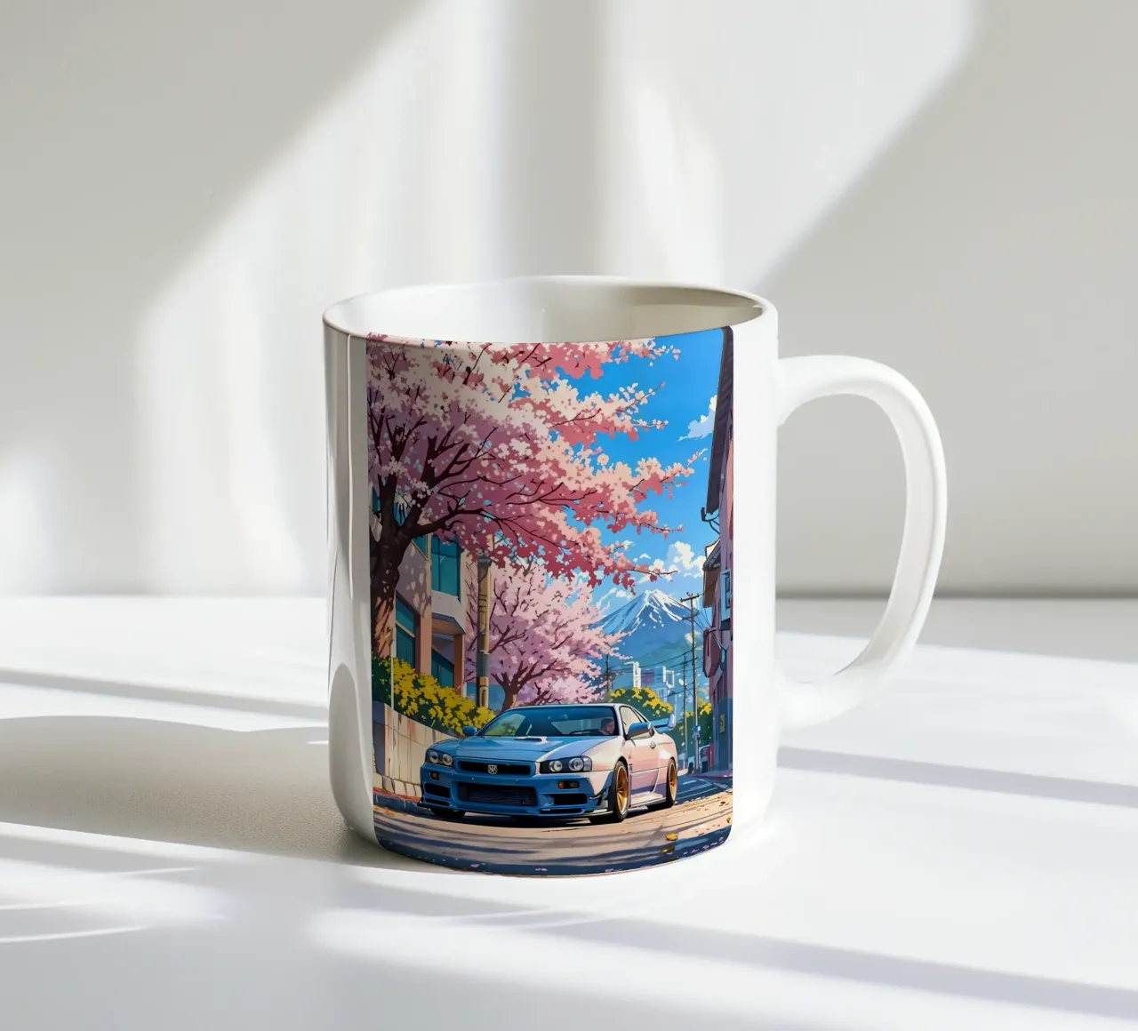 montagna dei ciliegi in fiore tazza in ceramica da MountainShop