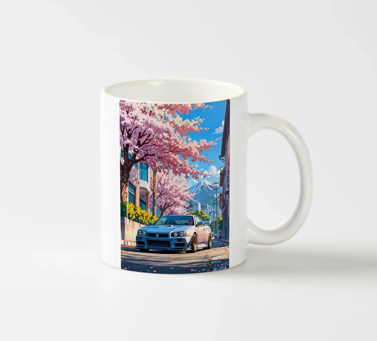 montagna dei ciliegi in fiore tazza in ceramica da MountainShop