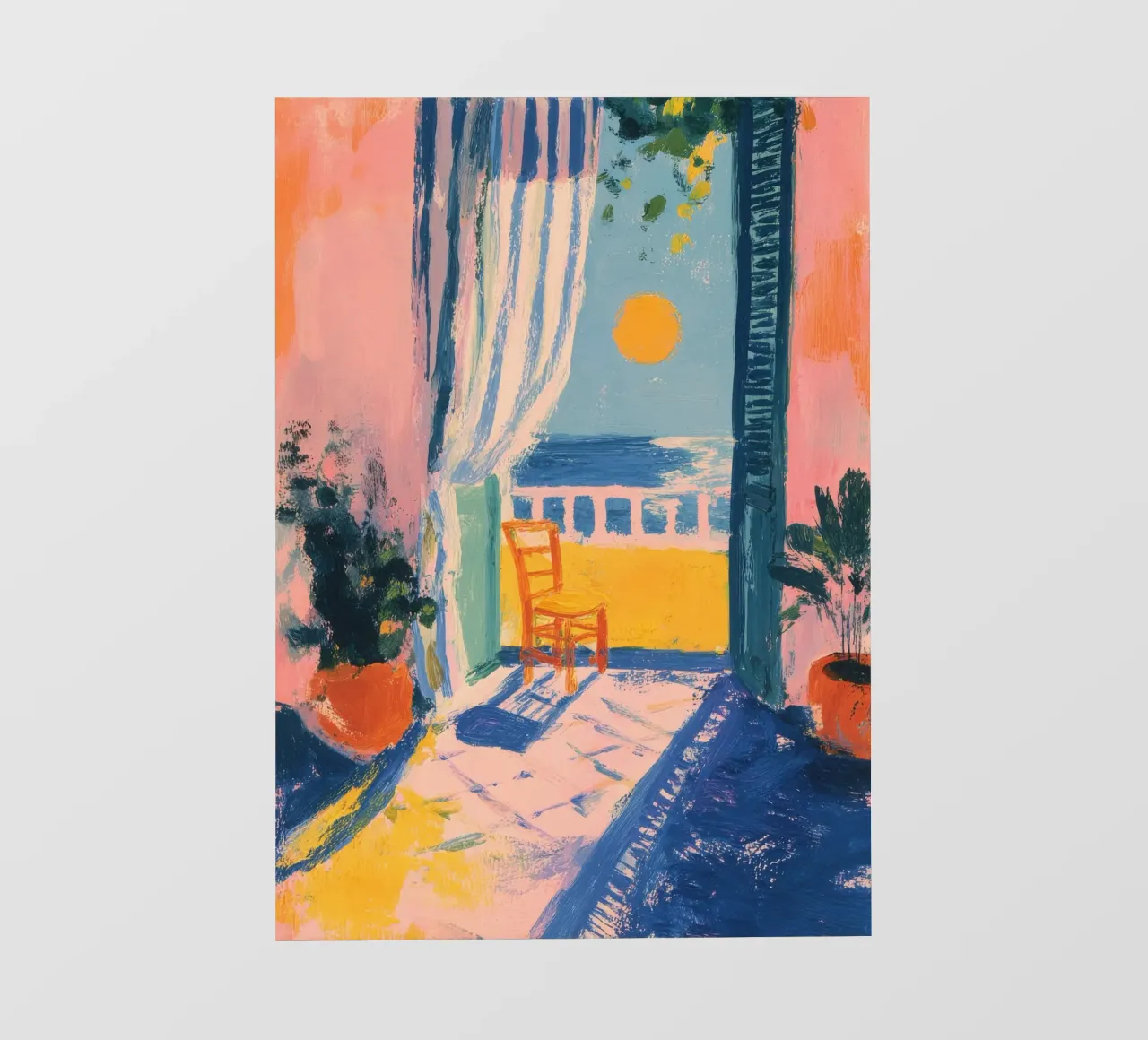 Balcone aperto in stile pastello Matisse pellicola backlit da ArtByNiki
