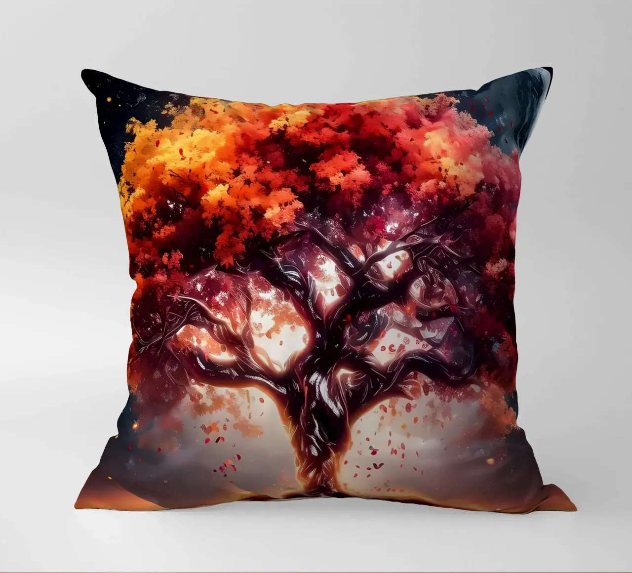 fantasy tree moon night decorative cushion by Jennifer R Spyhalski