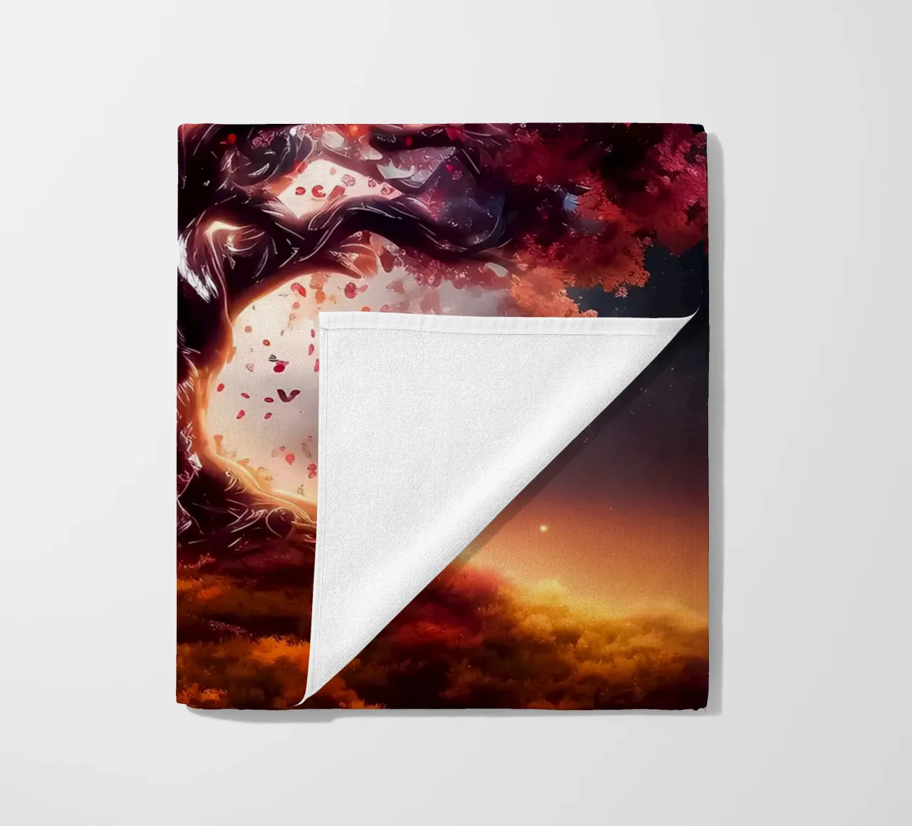 fantasy tree moon night beach towel by Jennifer R Spyhalski
