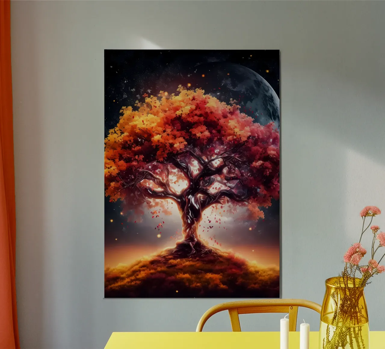 albero fantasia notte di luna pannello forex da Jennifer R Spyhalski