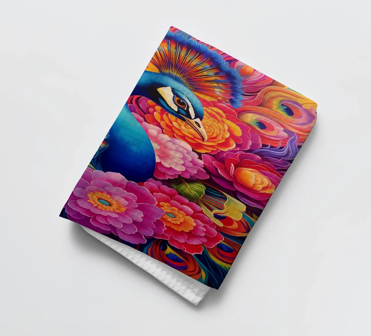 piume di pavone colori vivaci canovaccio da cucina da Jennifer R Spyhalski