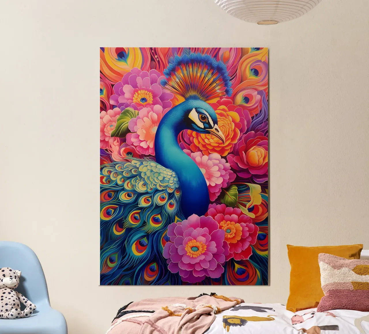 piume di pavone colori vivaci alluminio dibond da Jennifer R Spyhalski