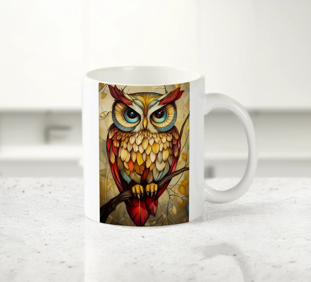 piume di gufo tazza in ceramica da Jennifer R Spyhalski