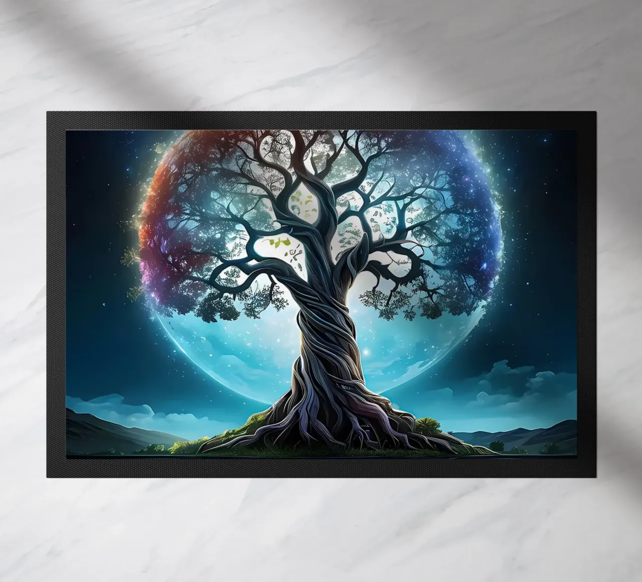albero cielo notturno riflessione zerbino da Jennifer R Spyhalski