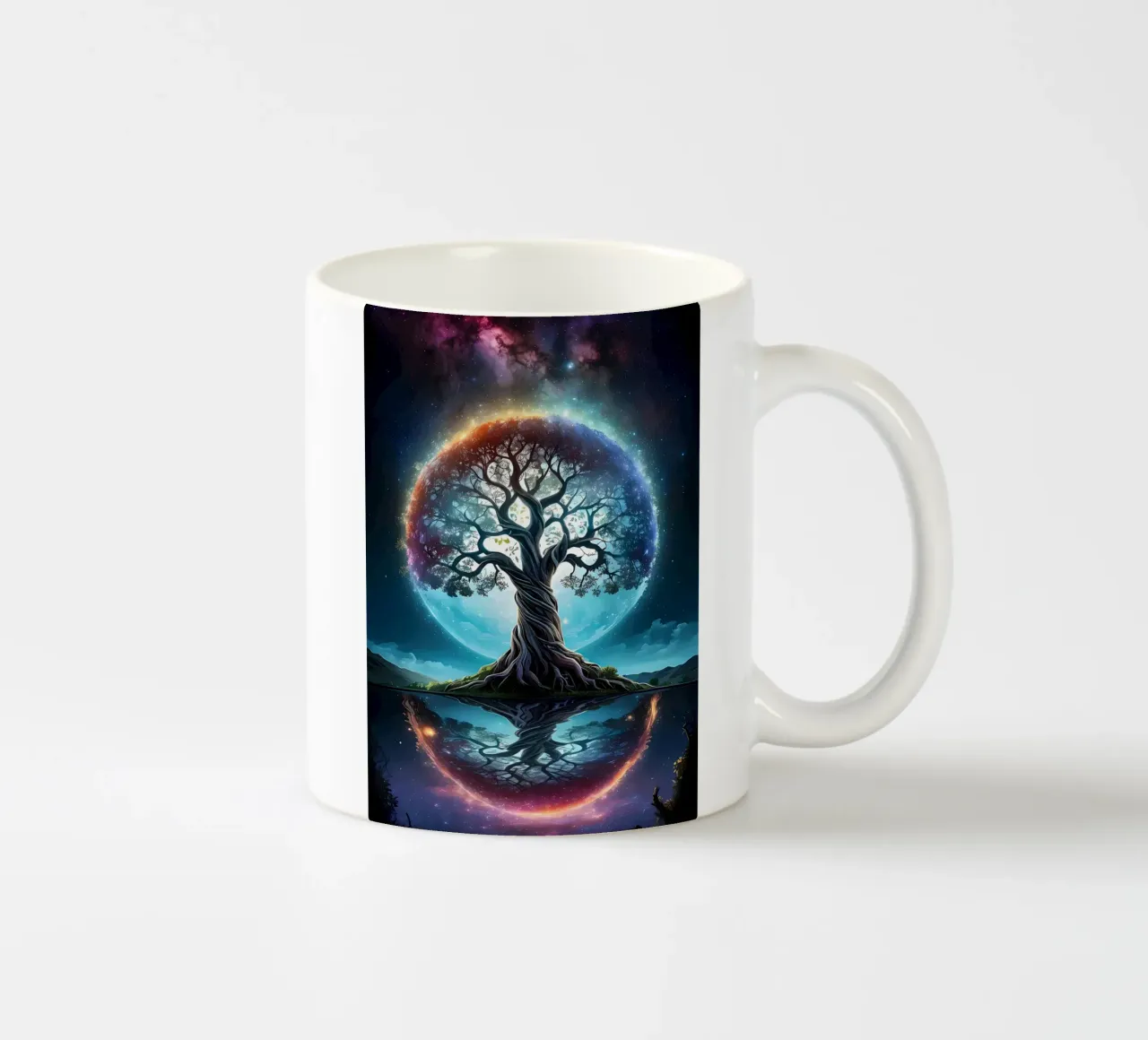albero cielo notturno riflessione tazza in ceramica da Jennifer R Spyhalski