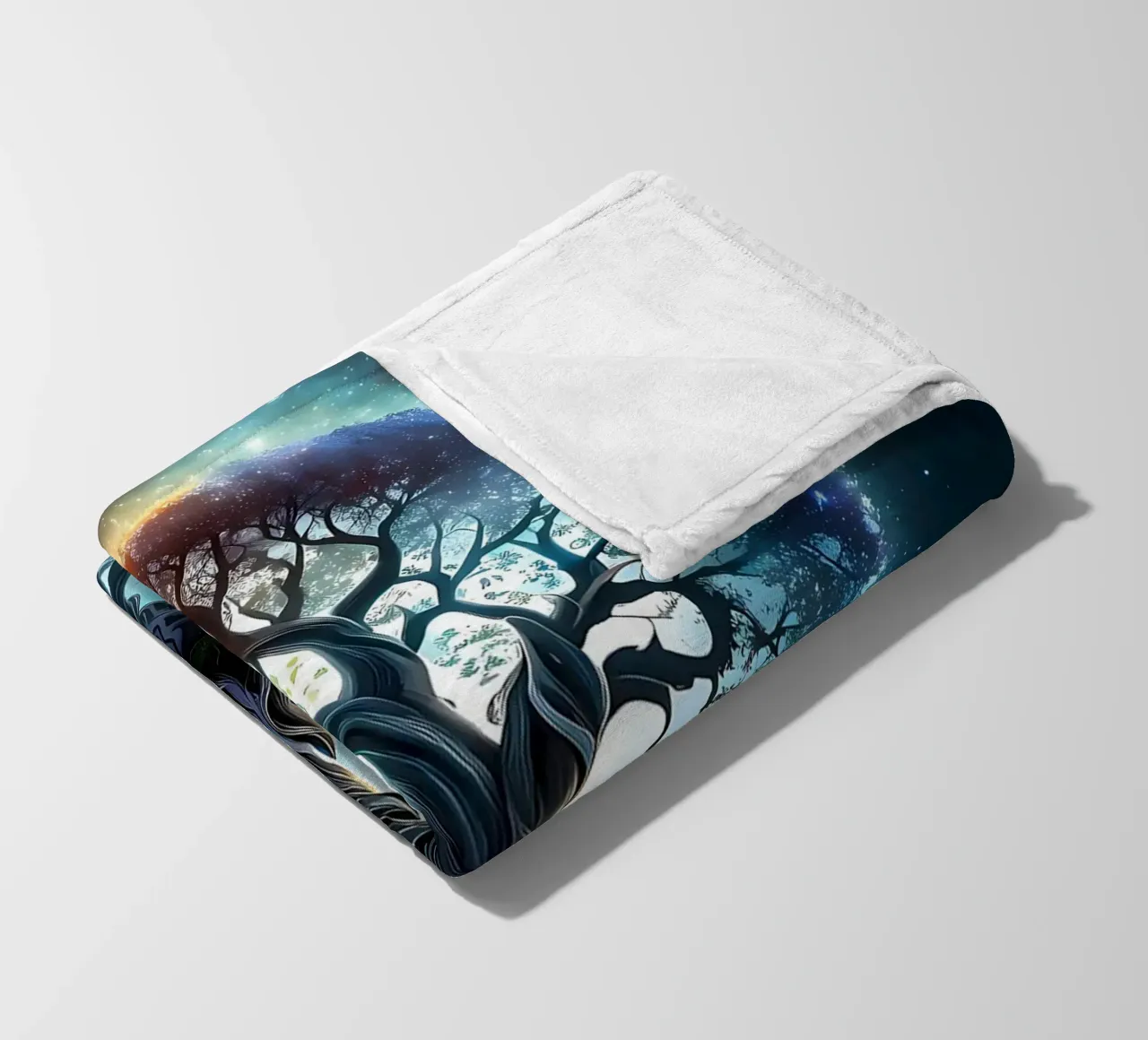 albero cielo notturno riflessione coperta in pile da Jennifer R Spyhalski