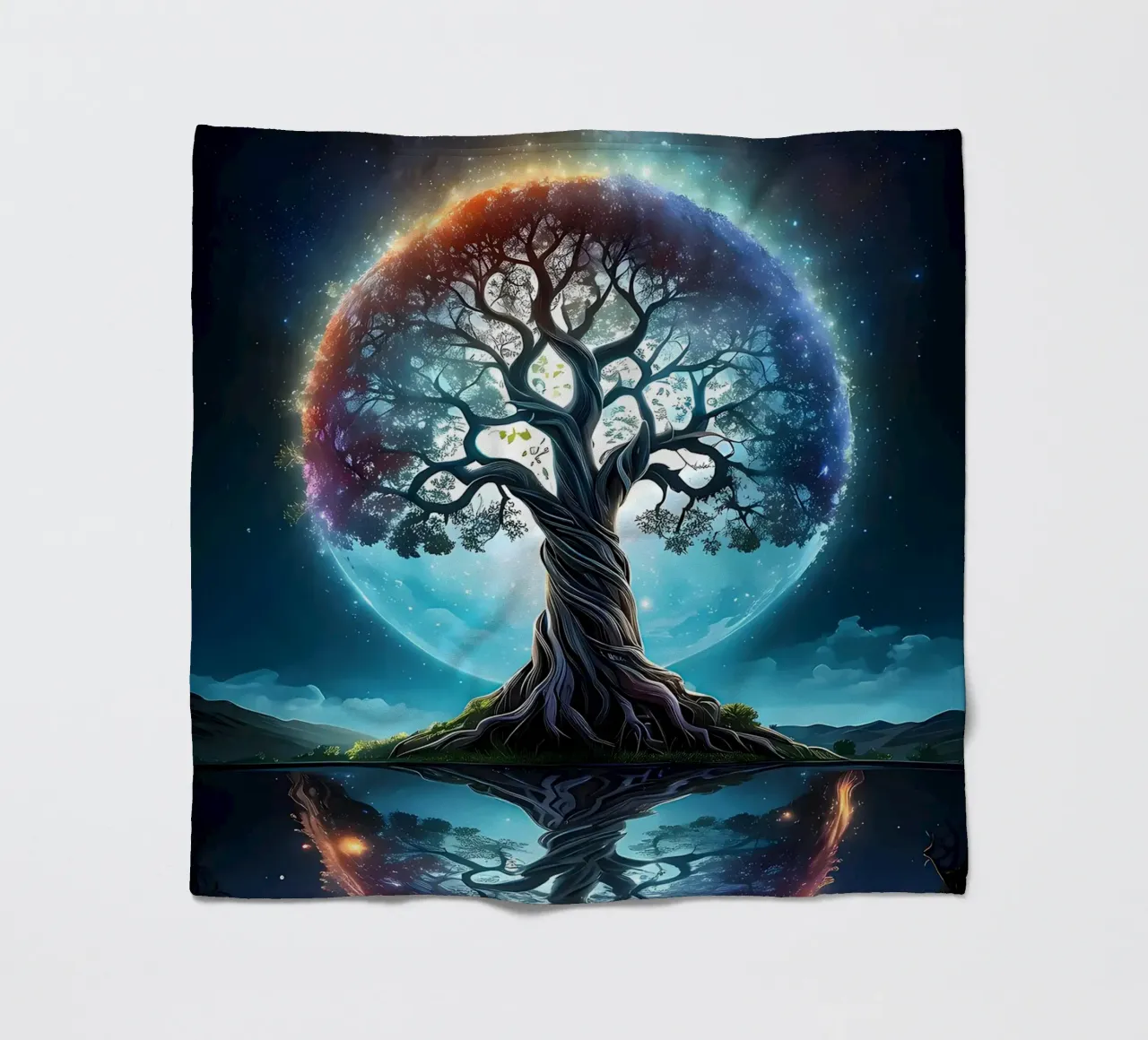albero cielo notturno riflessione coperta in pile da Jennifer R Spyhalski
