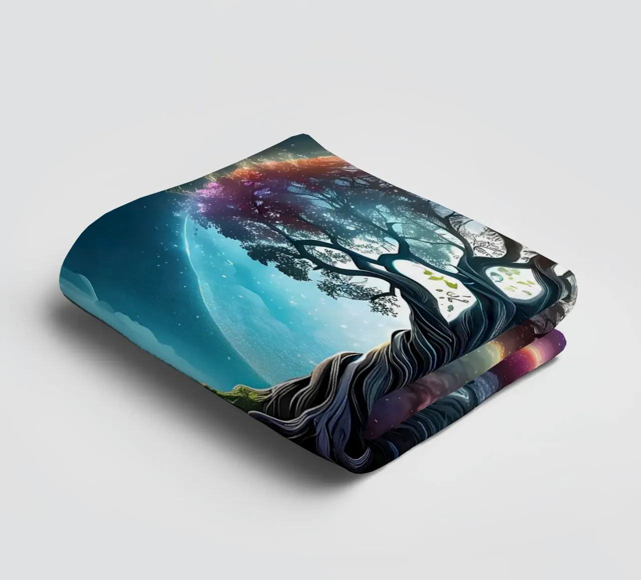 tree night sky reflection towel by Jennifer R Spyhalski