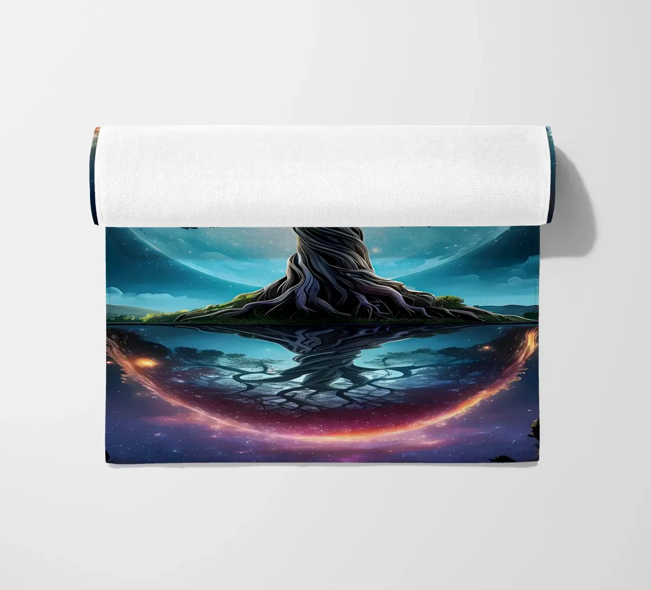 albero cielo notturno riflessione telo mare da Jennifer R Spyhalski
