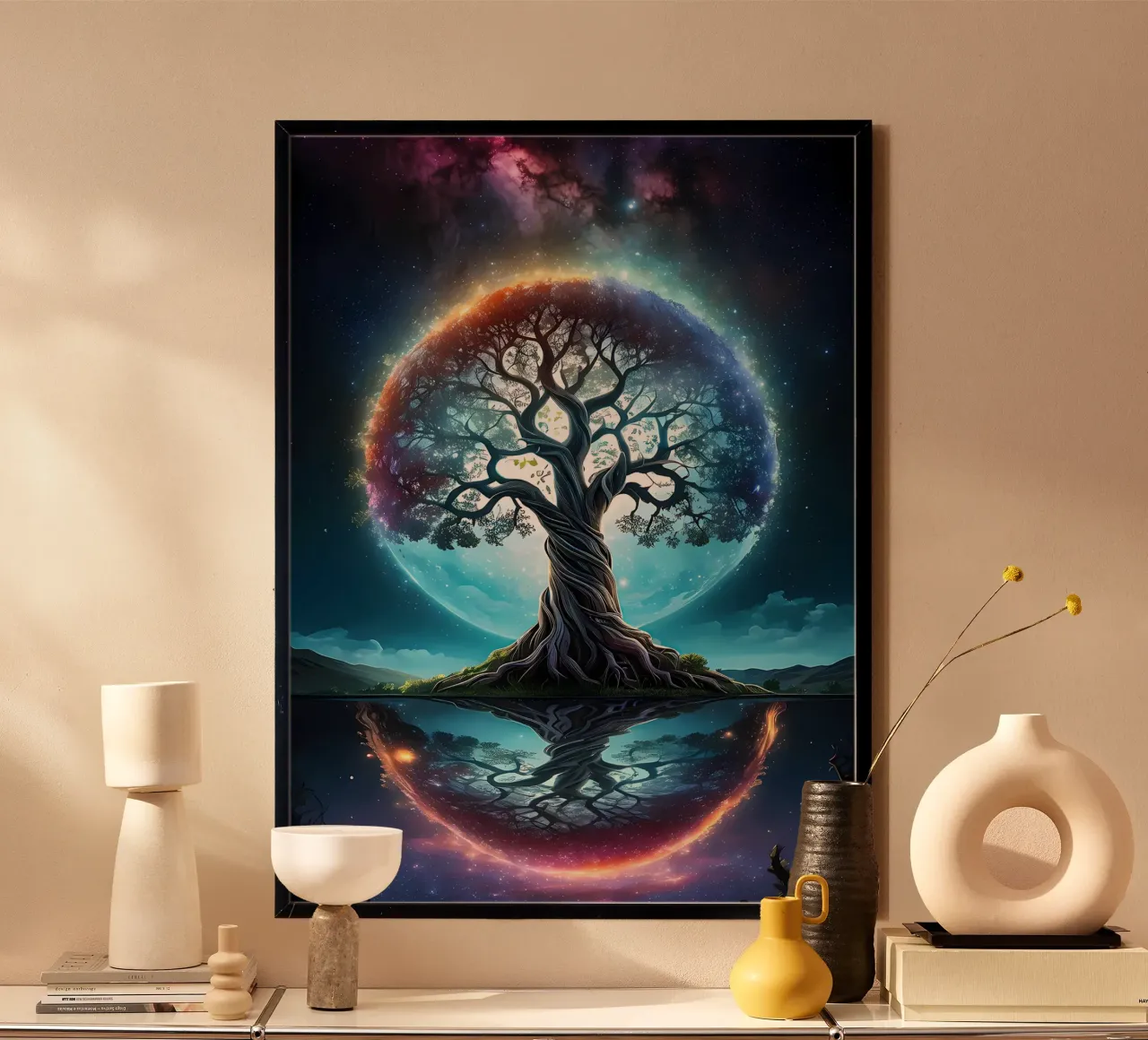 albero cielo notturno riflessione carta hahnemühle da Jennifer R Spyhalski