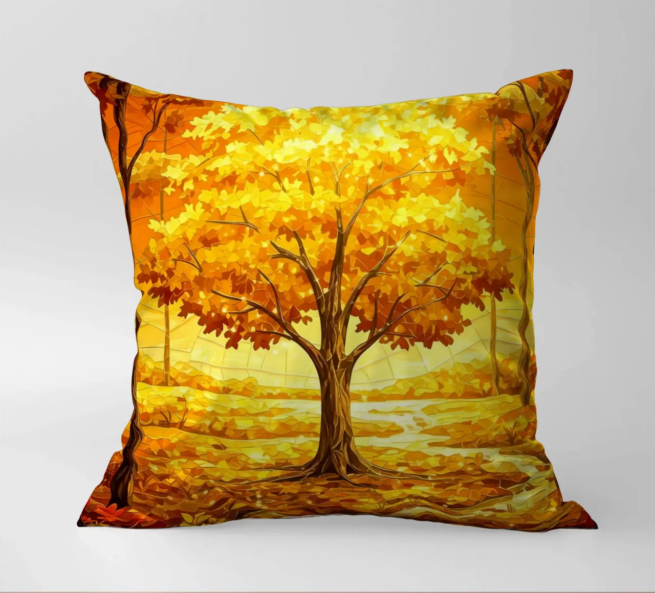 albero autunnale luce del sole cuscino da Jennifer R Spyhalski