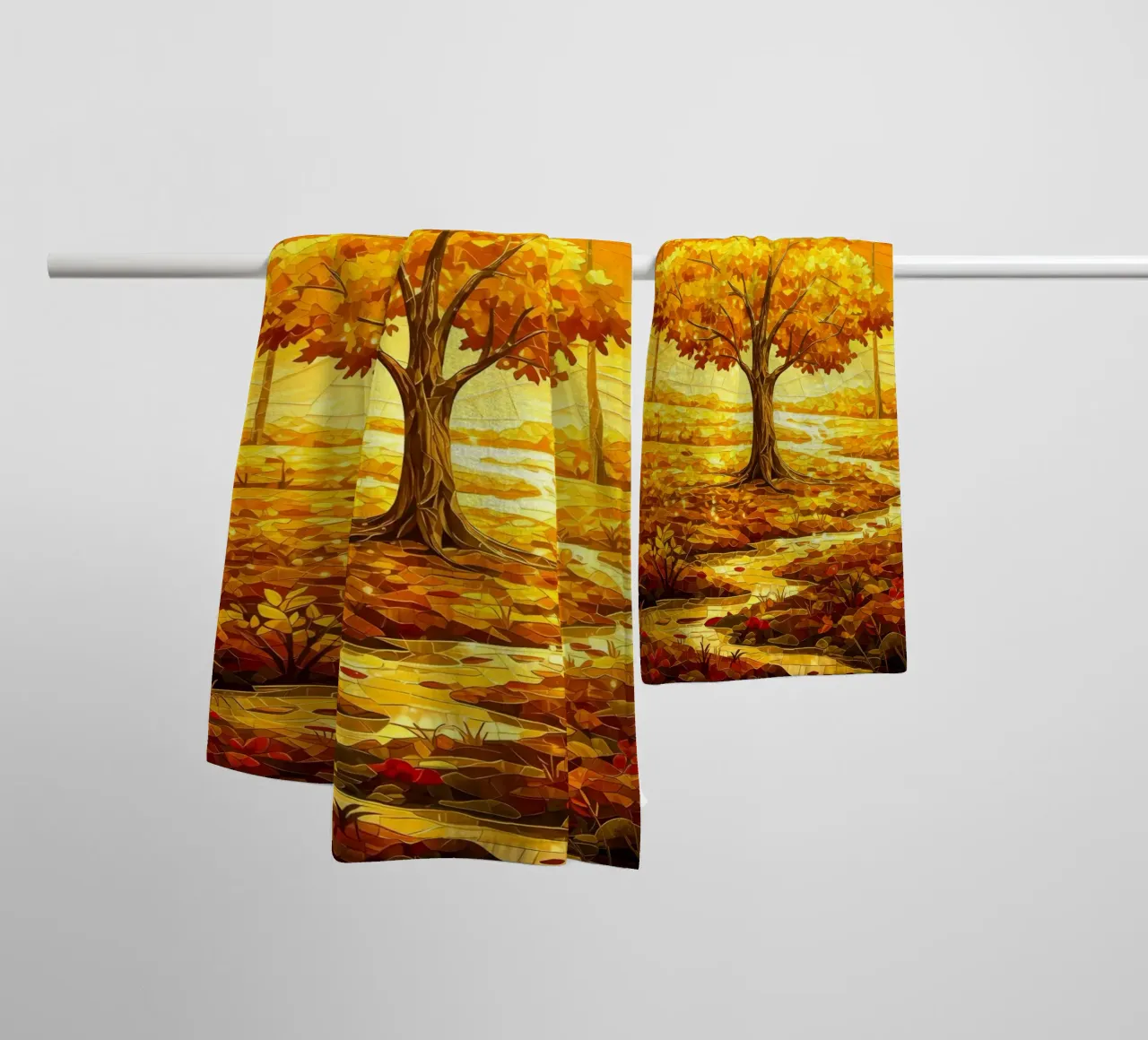 albero autunnale luce del sole asciugamano da bagno da Jennifer R Spyhalski