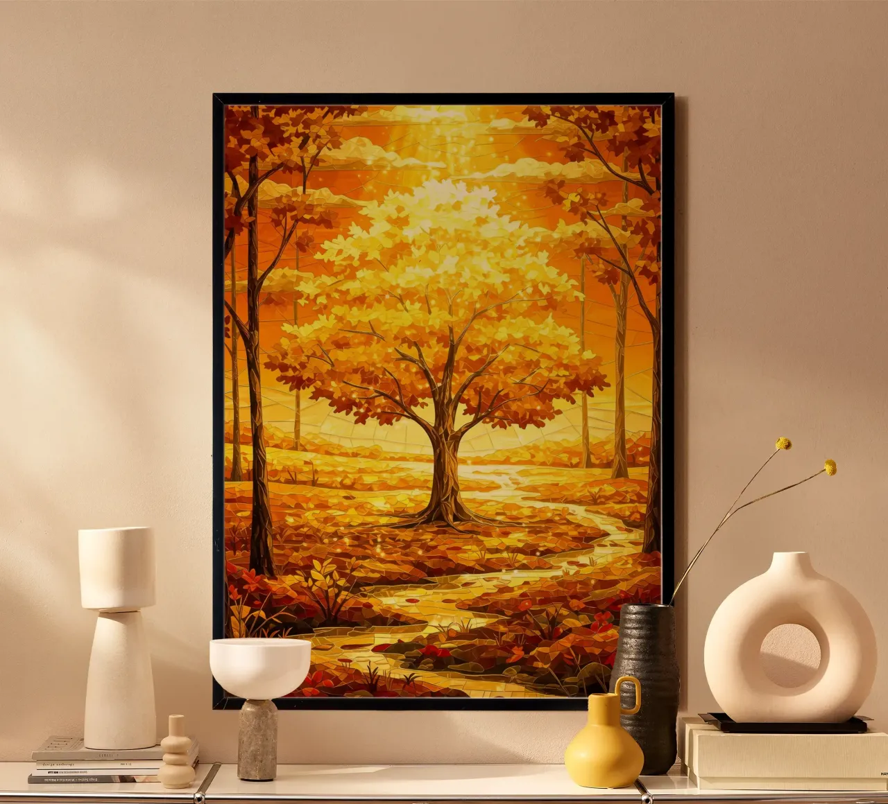 Herbstbaum Sonnenlicht Hahnemühle von Jennifer R Spyhalski