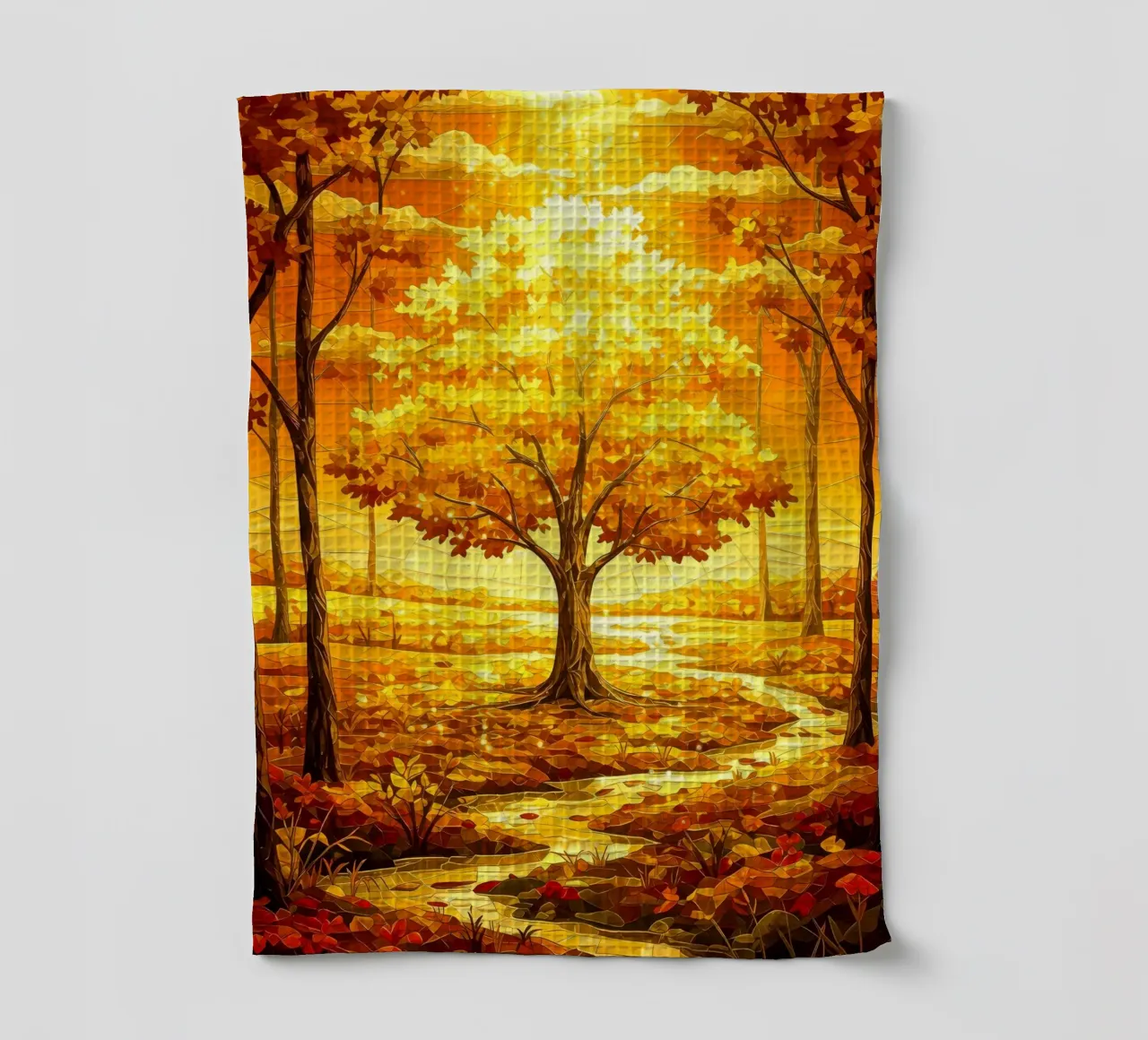 albero autunnale luce del sole canovaccio da cucina da Jennifer R Spyhalski