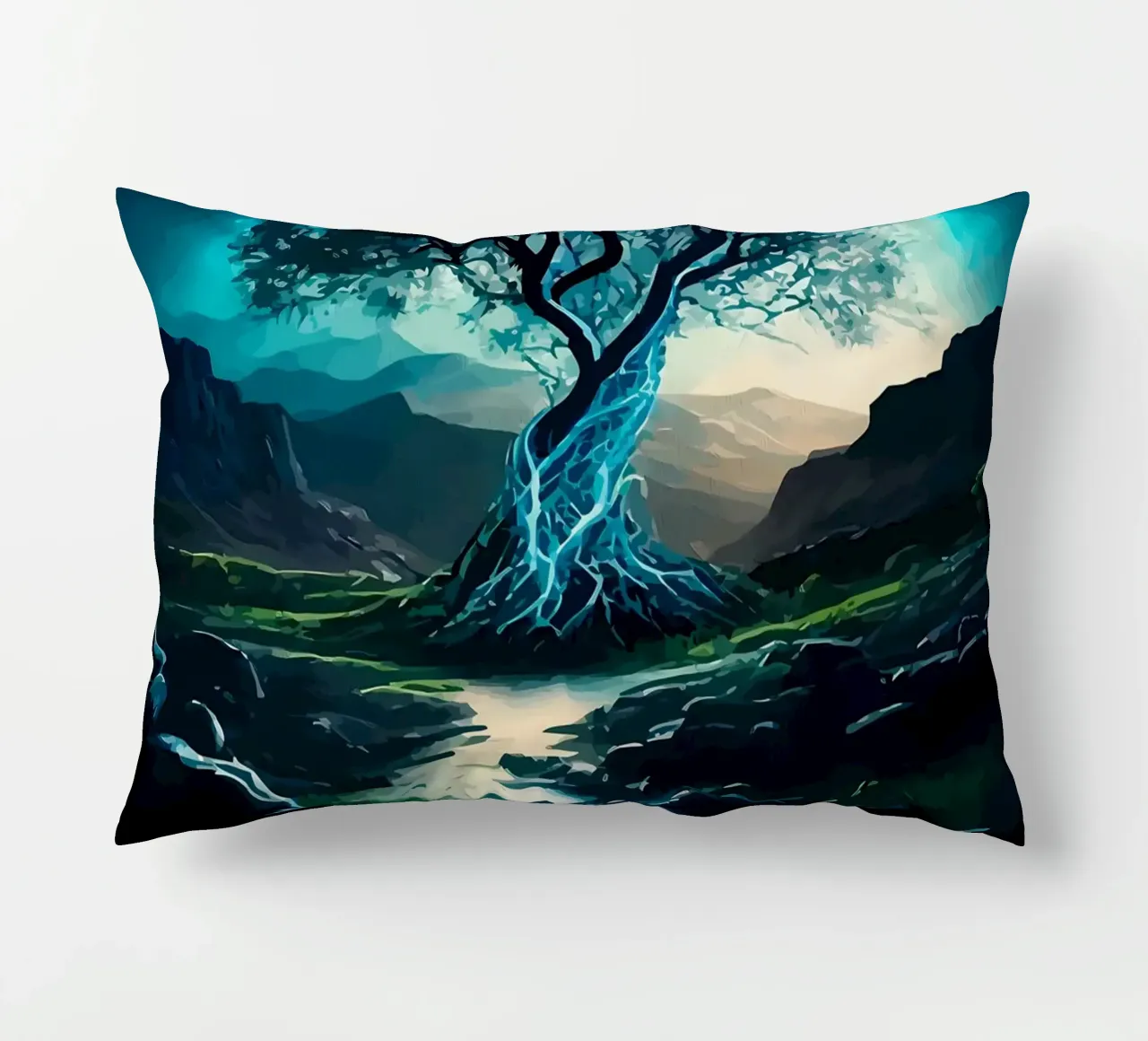 albero acqua ruscello cuscino da Jennifer R Spyhalski