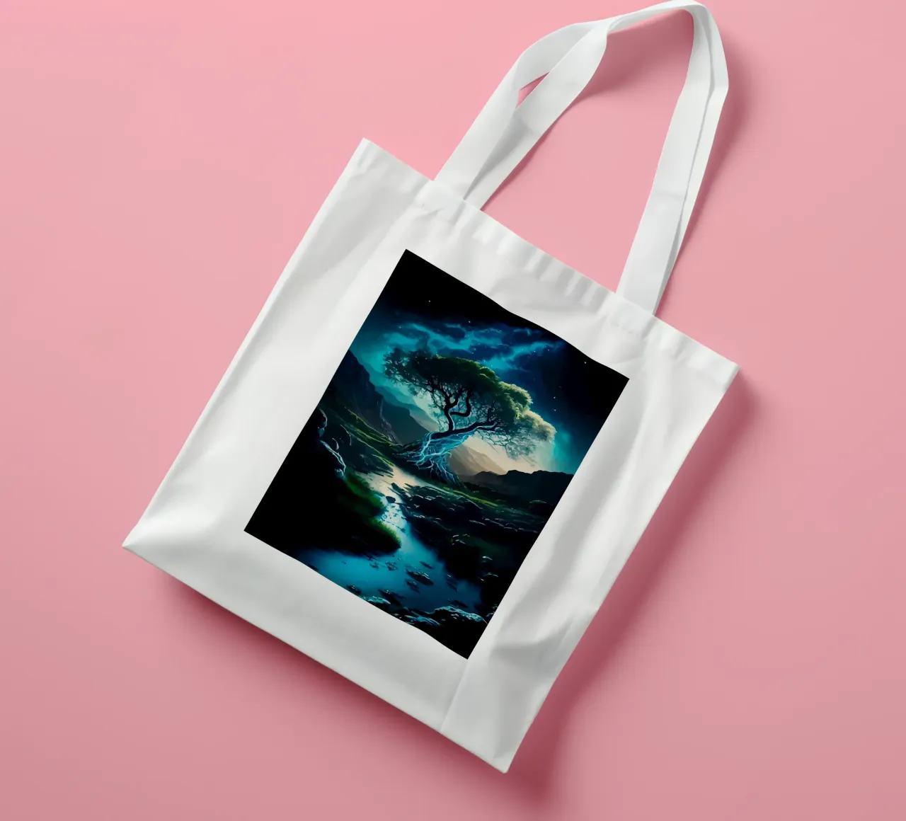 tree water stream tote bag by Jennifer R Spyhalski