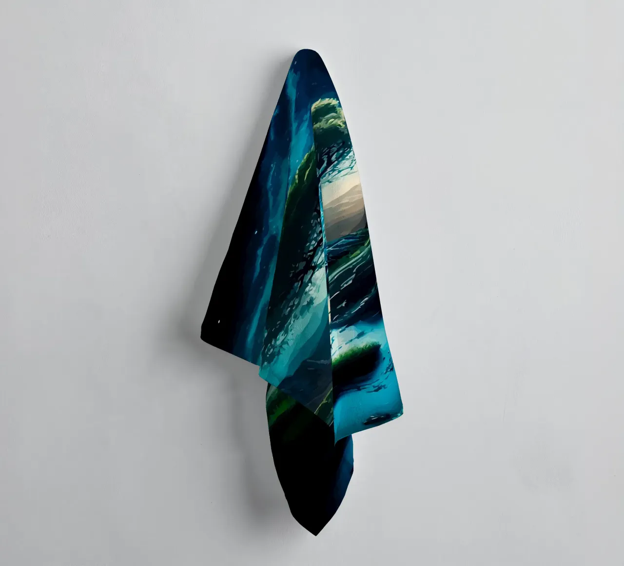tree water stream towel by Jennifer R Spyhalski