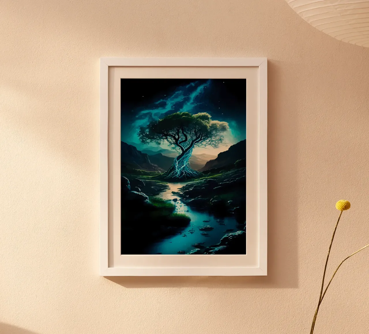 albero acqua ruscello poster con telaio in alluminio da Jennifer R Spyhalski