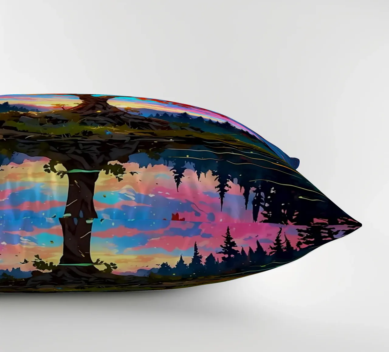 tree lake reflection decorative cushion by Jennifer R Spyhalski