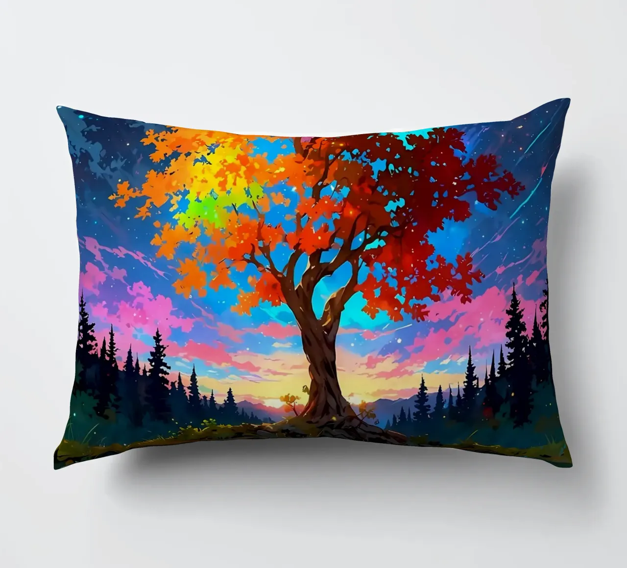 tree lake reflection decorative cushion by Jennifer R Spyhalski